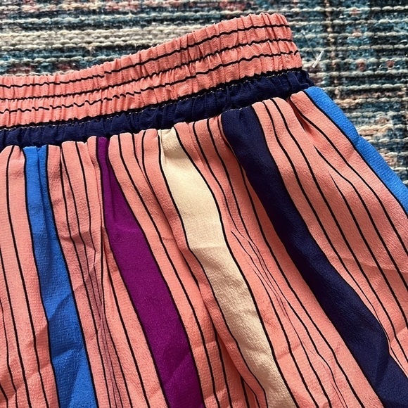 ⚡️ See by Chloé Striped Silk Mini Skirt, Pink/Black, Size 4 - Picture 4 of 8